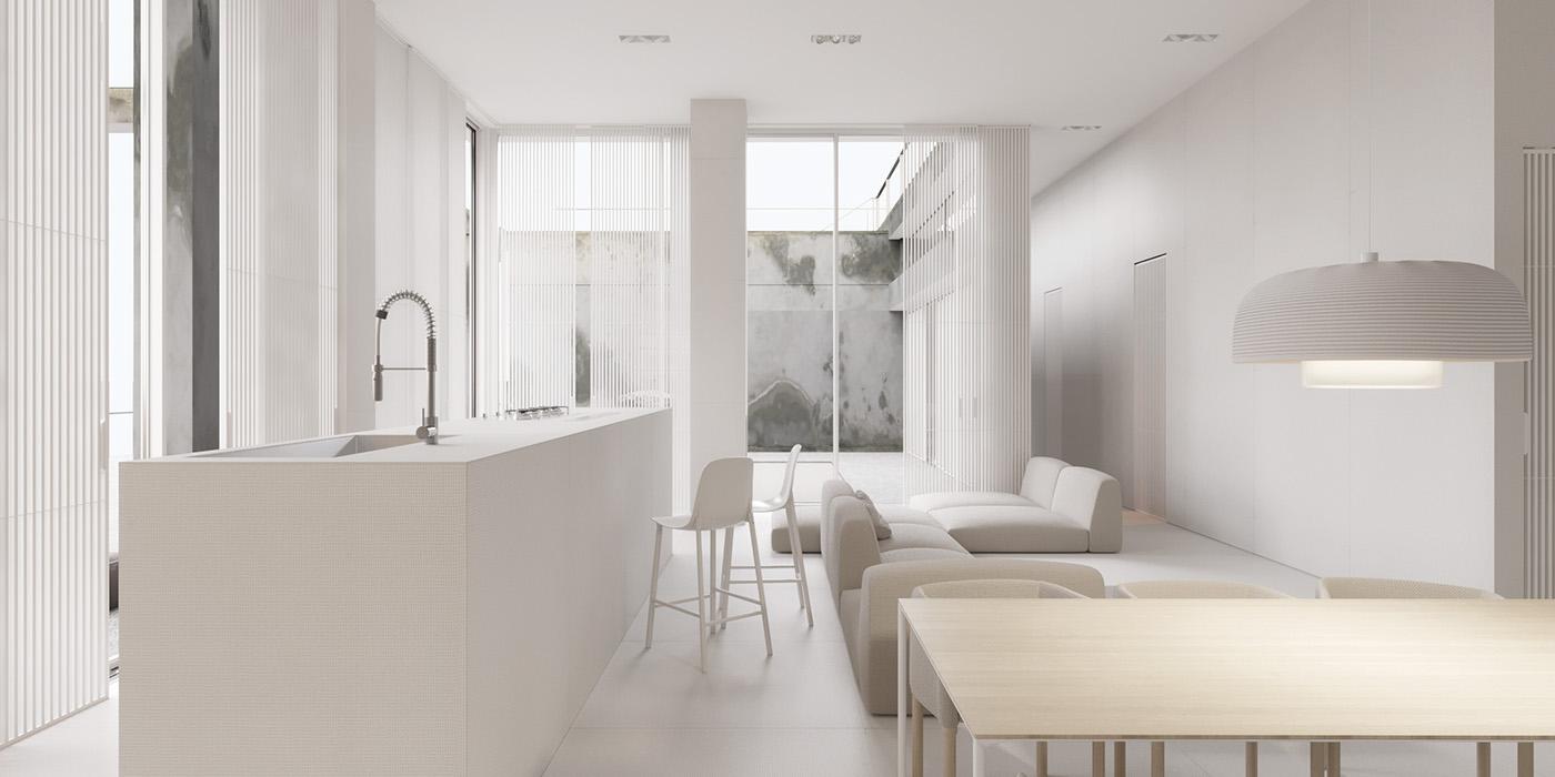 Minimalist，white，renovation，House PS3H，Igor Sirotov，residence，