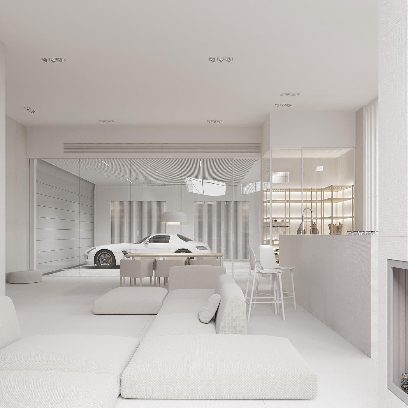 Minimalist，white，renovation，House PS3H，Igor Sirotov，residence，