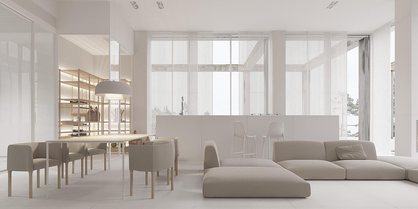 Minimalist，white，renovation，House PS3H，Igor Sirotov，residence，
