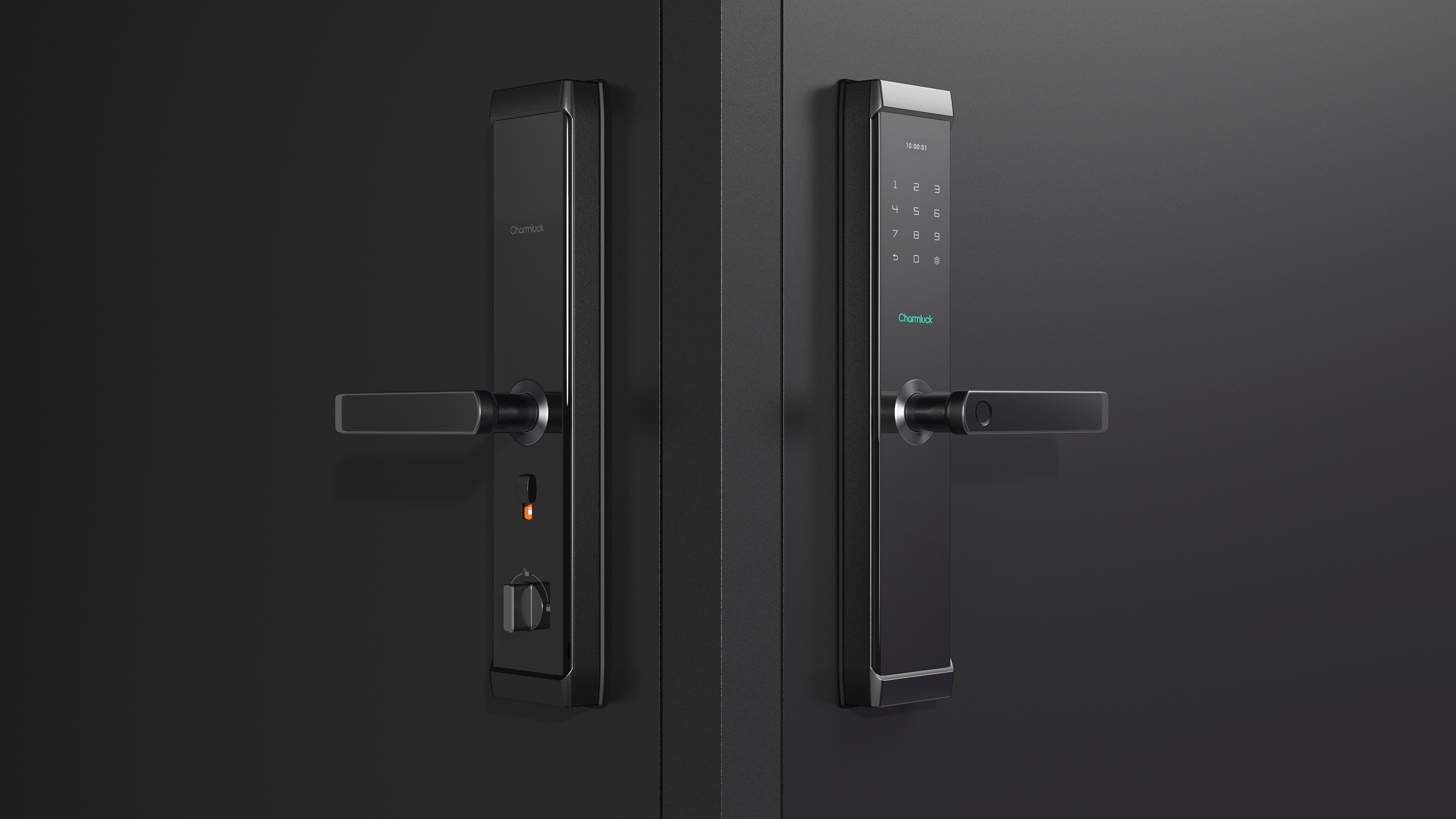 Intelligent door lock，Fingerprint lock，Jiajian geometric industrial design，