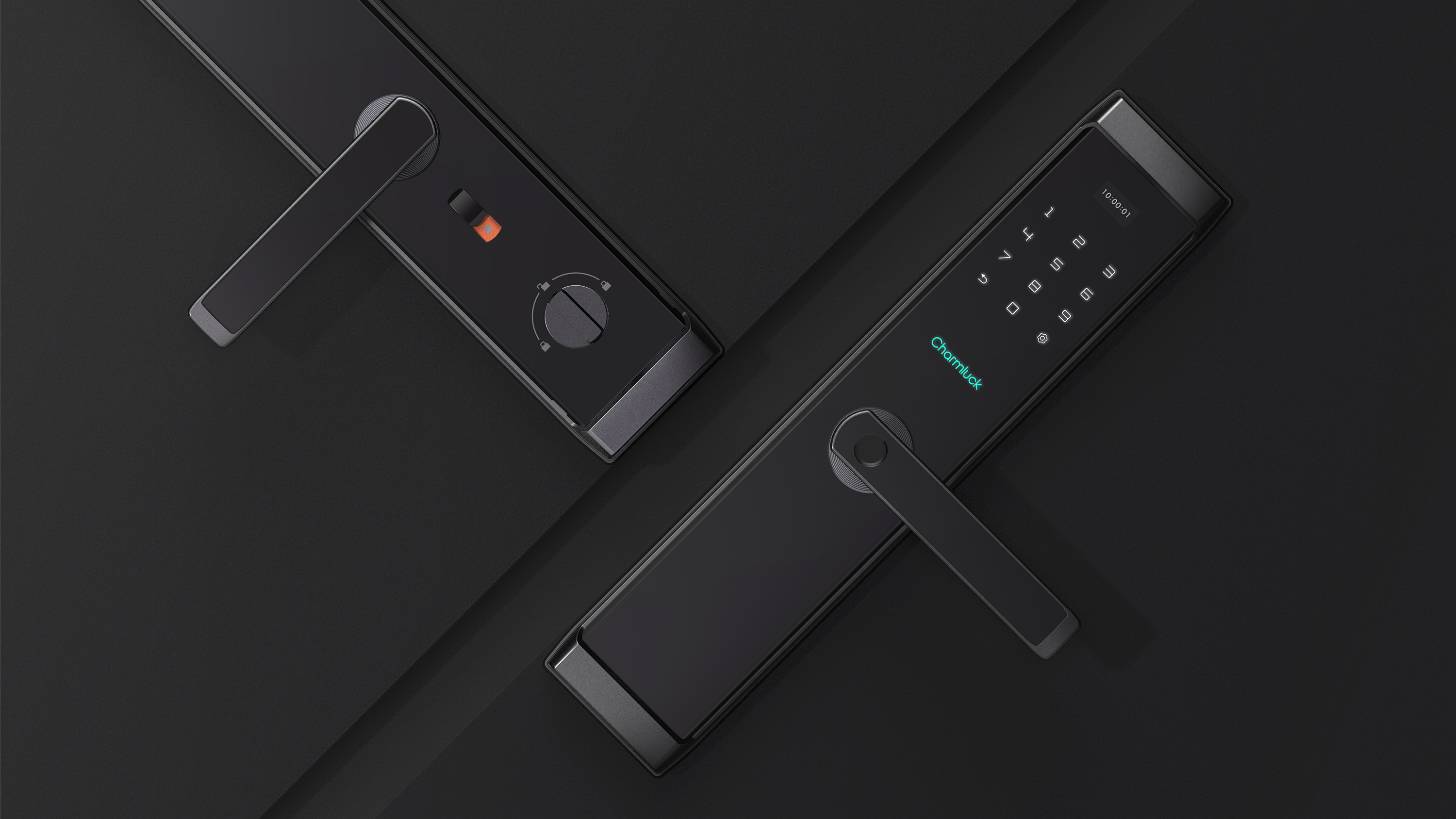 Intelligent door lock，Fingerprint lock，Jiajian geometric industrial design，