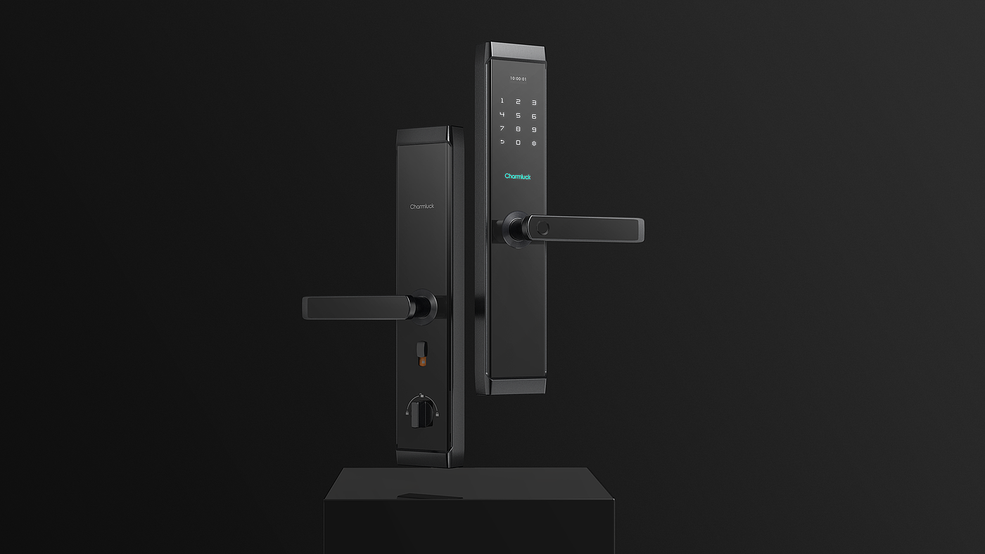 Intelligent door lock，Fingerprint lock，Jiajian geometric industrial design，
