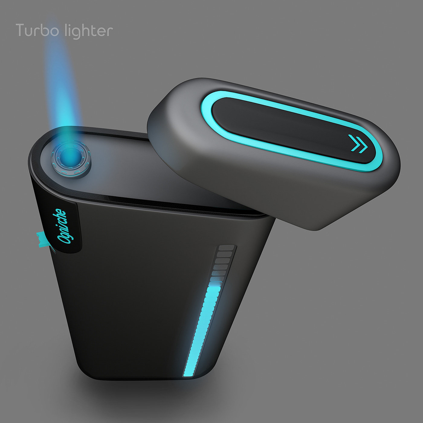 Turbo lighter，Andrey Borisov，打火机，建模，渲染，