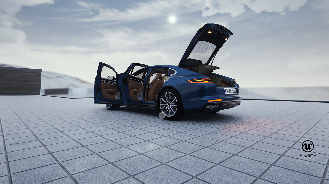 动画，保时捷，porsche，车，car，UnrealEngine，UE4，