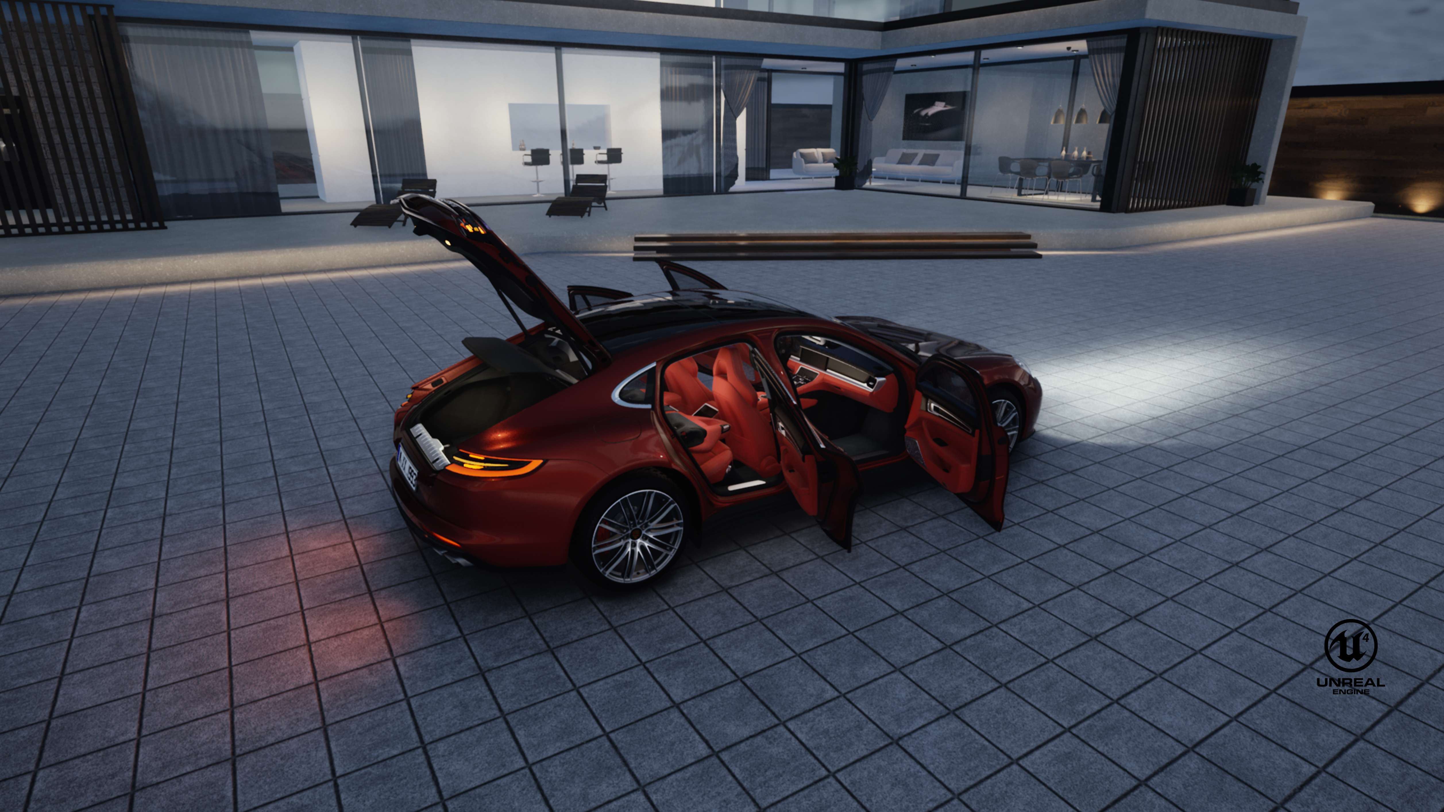 animation，Porsche，porsche，vehicle，car，UnrealEngine，UE4，