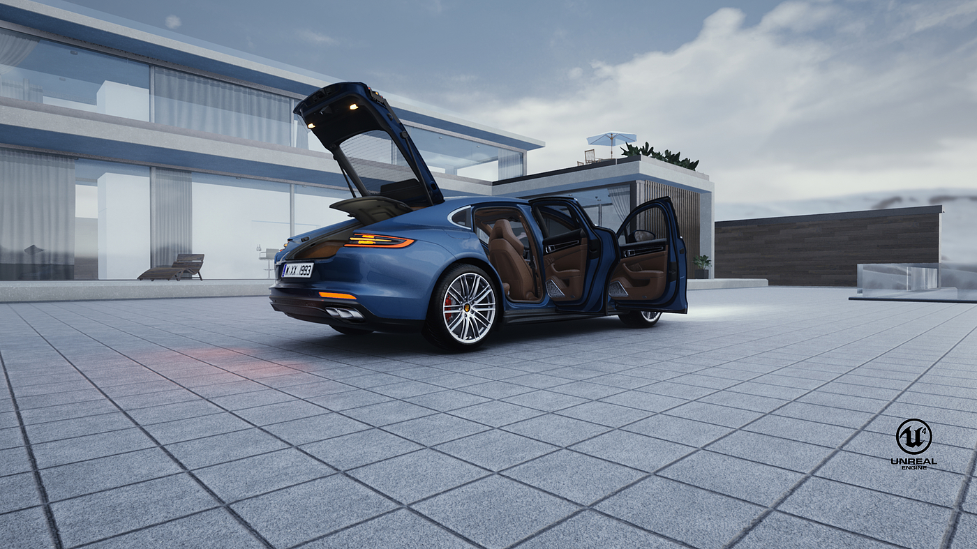 animation，Porsche，porsche，vehicle，car，UnrealEngine，UE4，