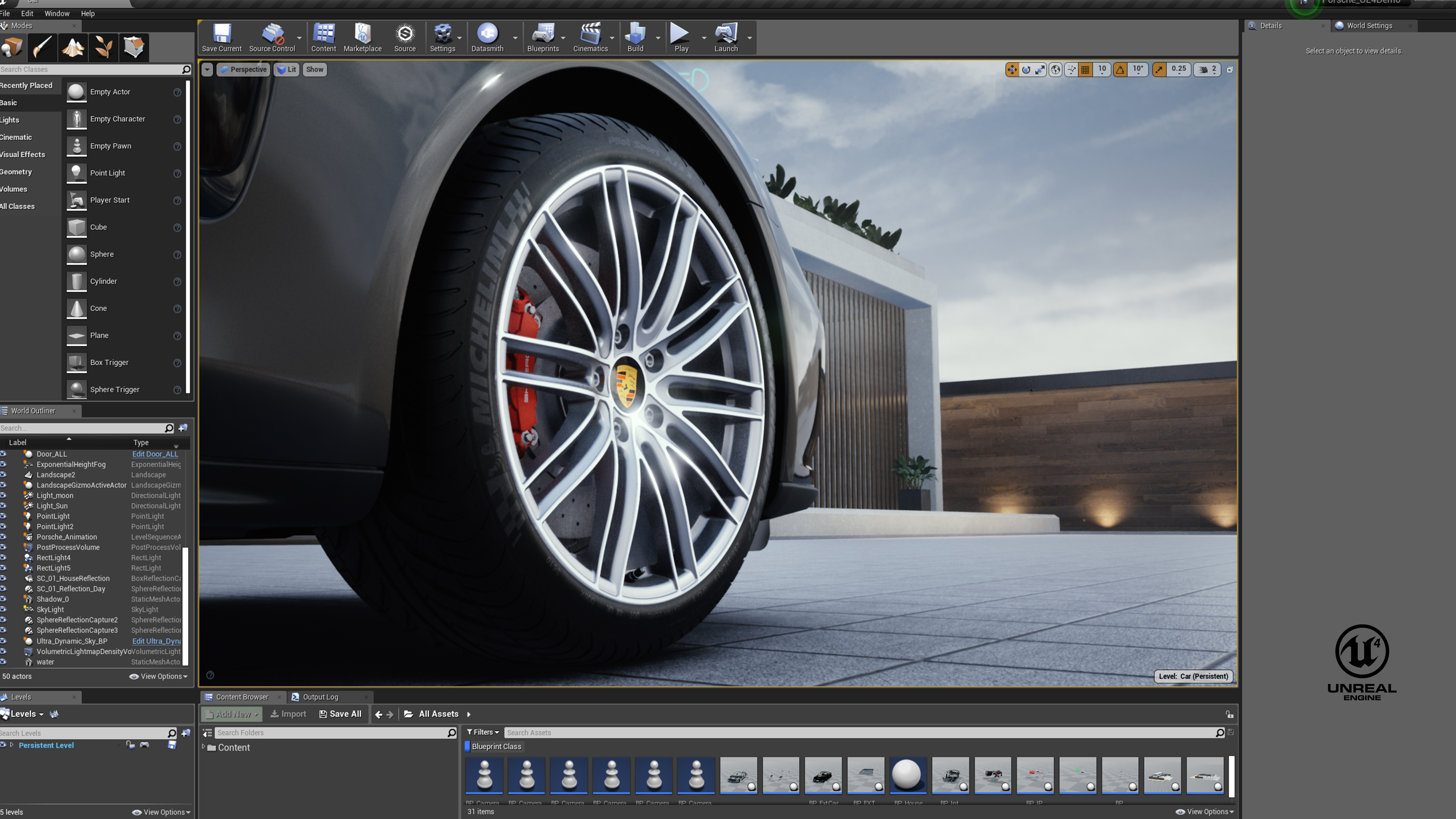 animation，Porsche，porsche，vehicle，car，UnrealEngine，UE4，