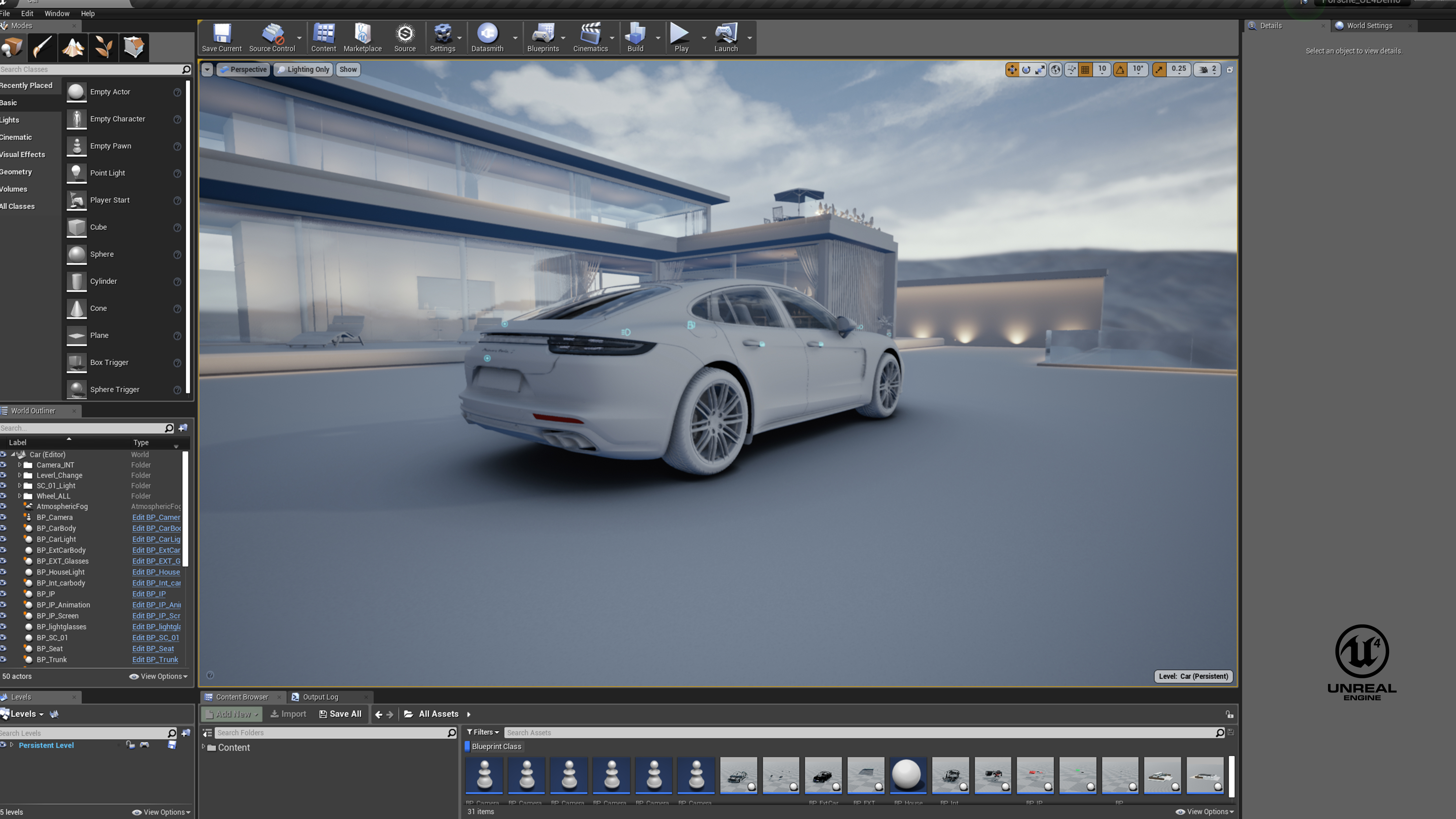 animation，Porsche，porsche，vehicle，car，UnrealEngine，UE4，