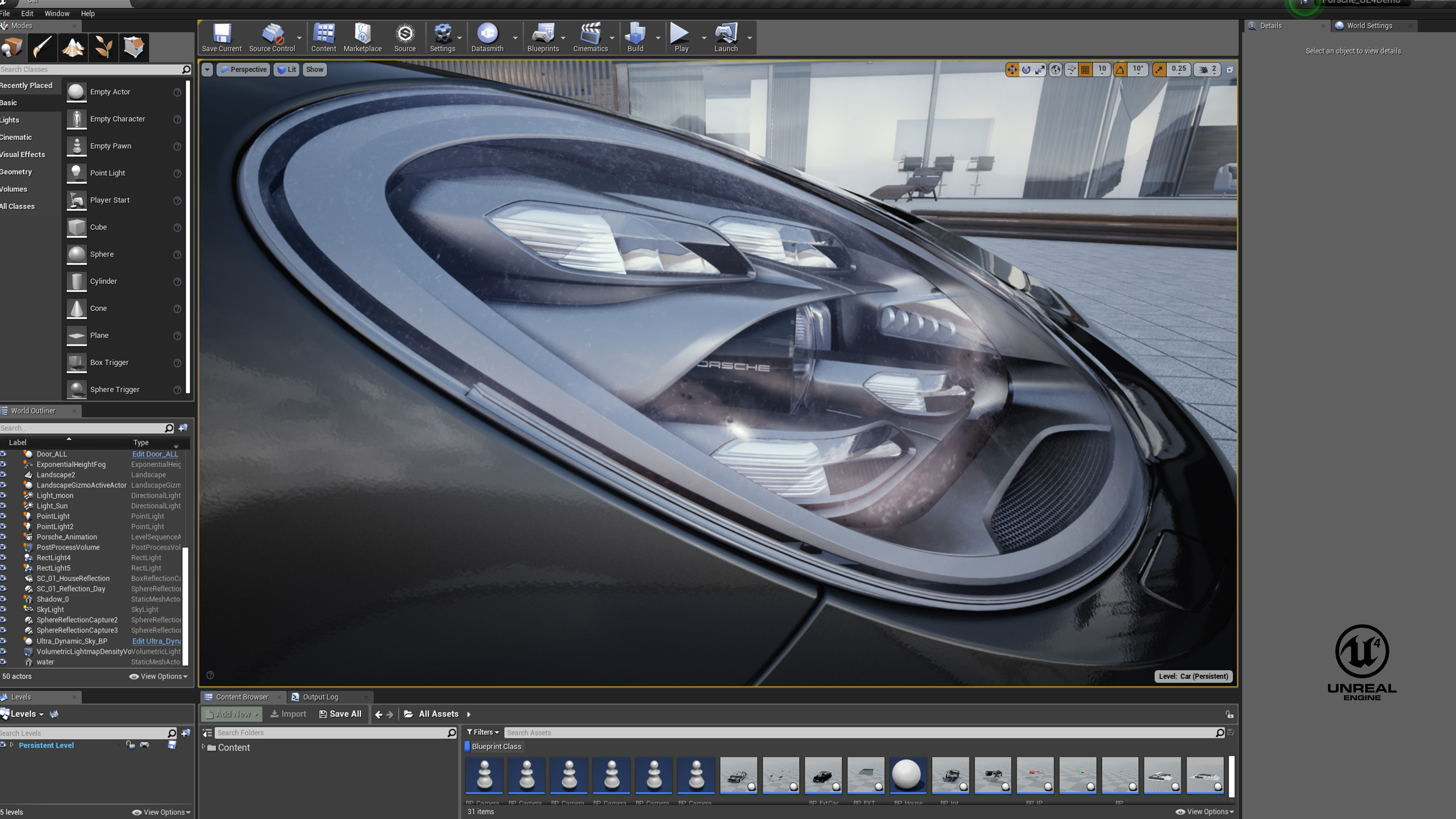 animation，Porsche，porsche，vehicle，car，UnrealEngine，UE4，