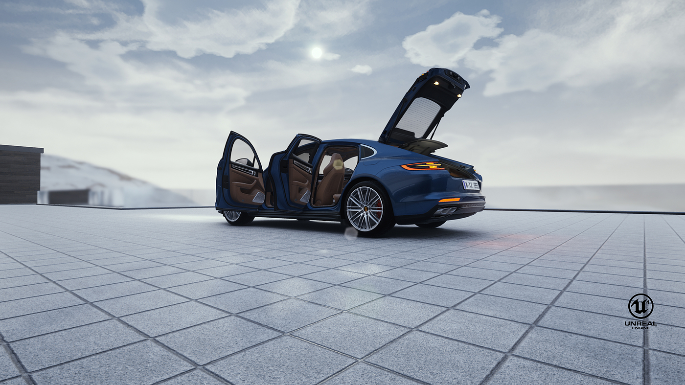 动画，保时捷，porsche，车，car，UnrealEngine，UE4，