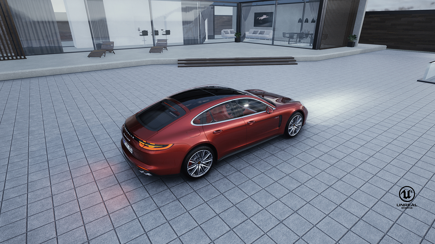 动画，保时捷，porsche，车，car，UnrealEngine，UE4，