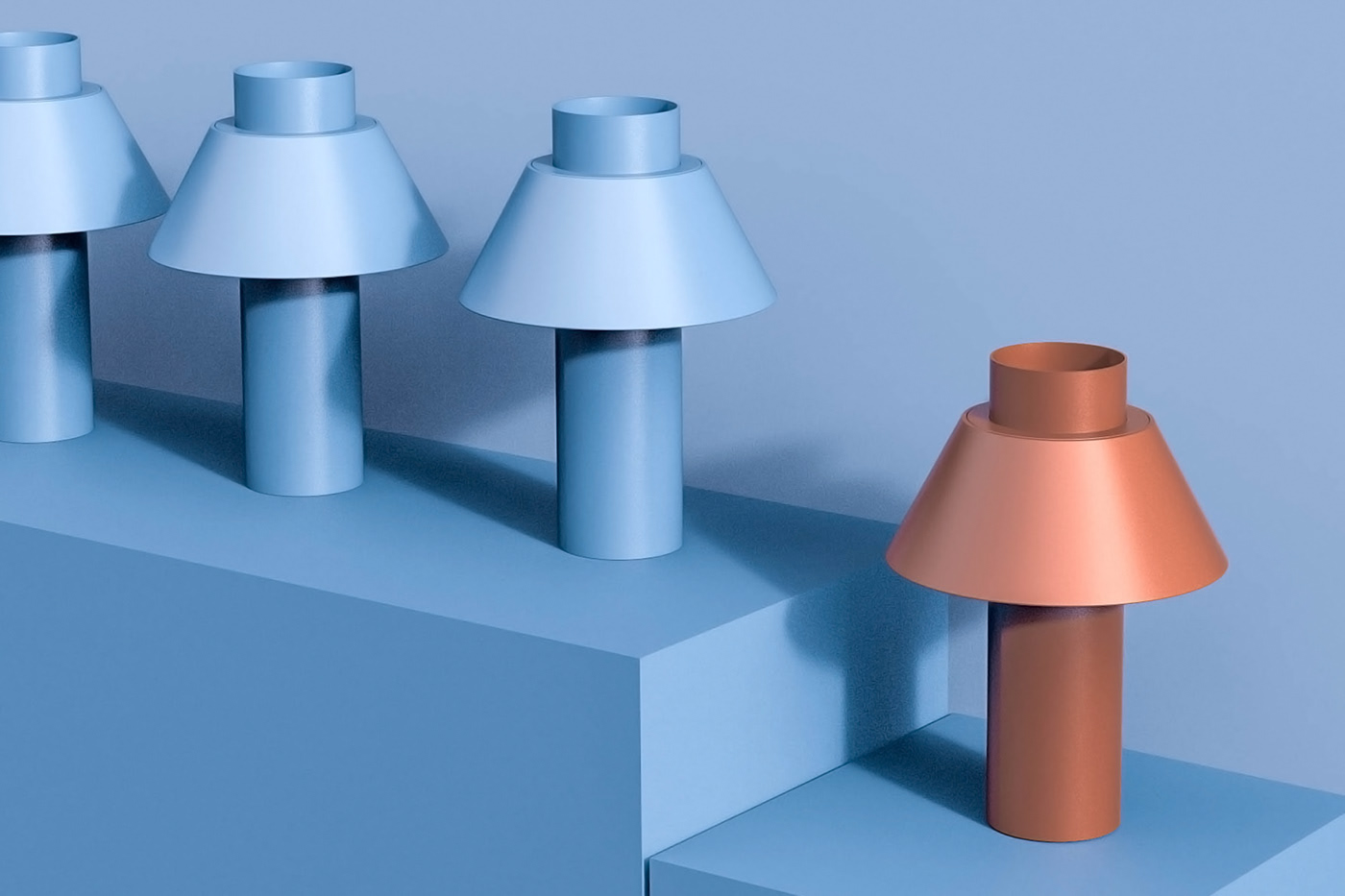 Benjamin Fournier，Lighting，lighting，SILO，Desk lamp，Metal，geometry，Minimalist，