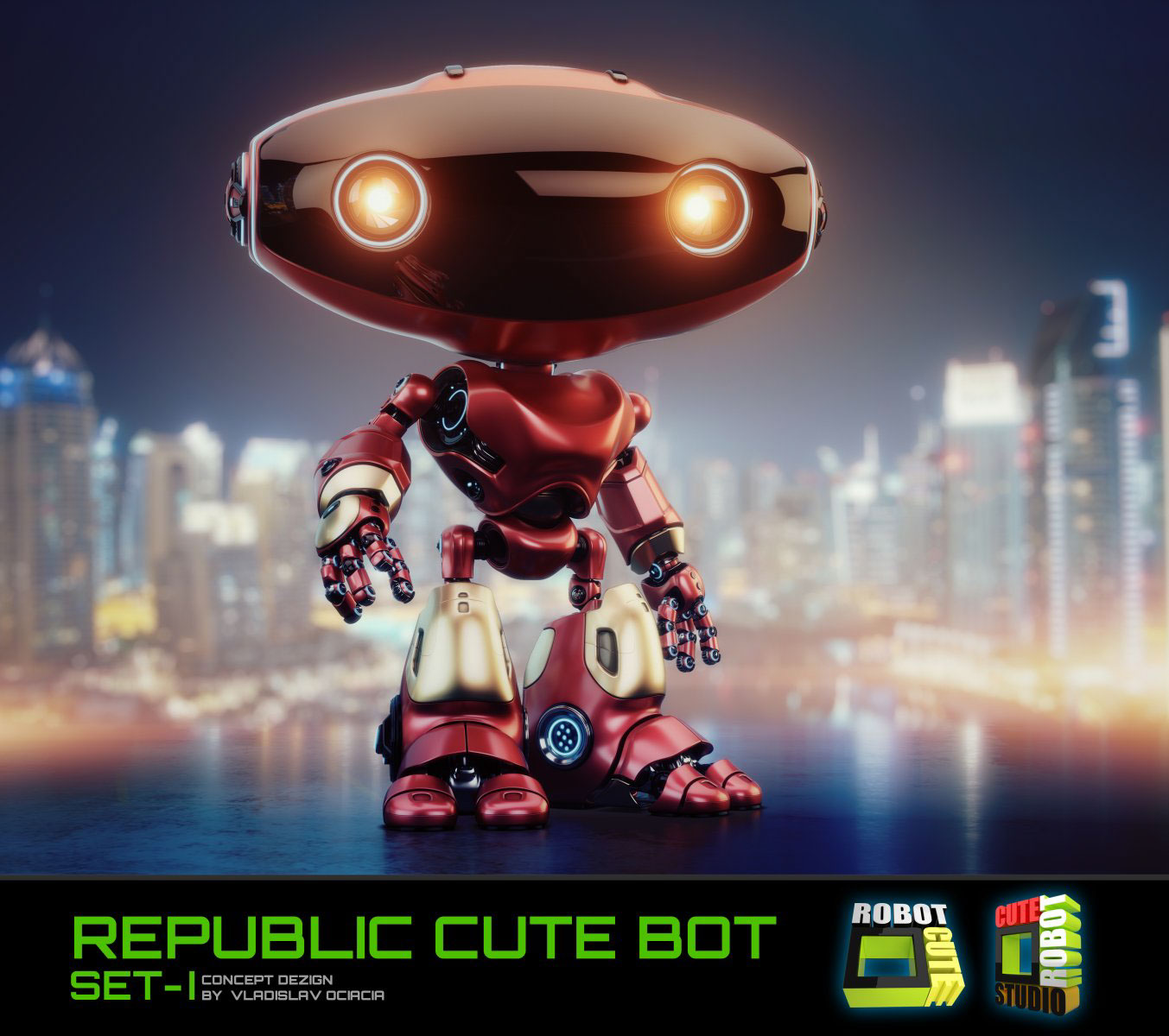 modeling，role，Retro，Big head robot，Vladislav Ociacia，