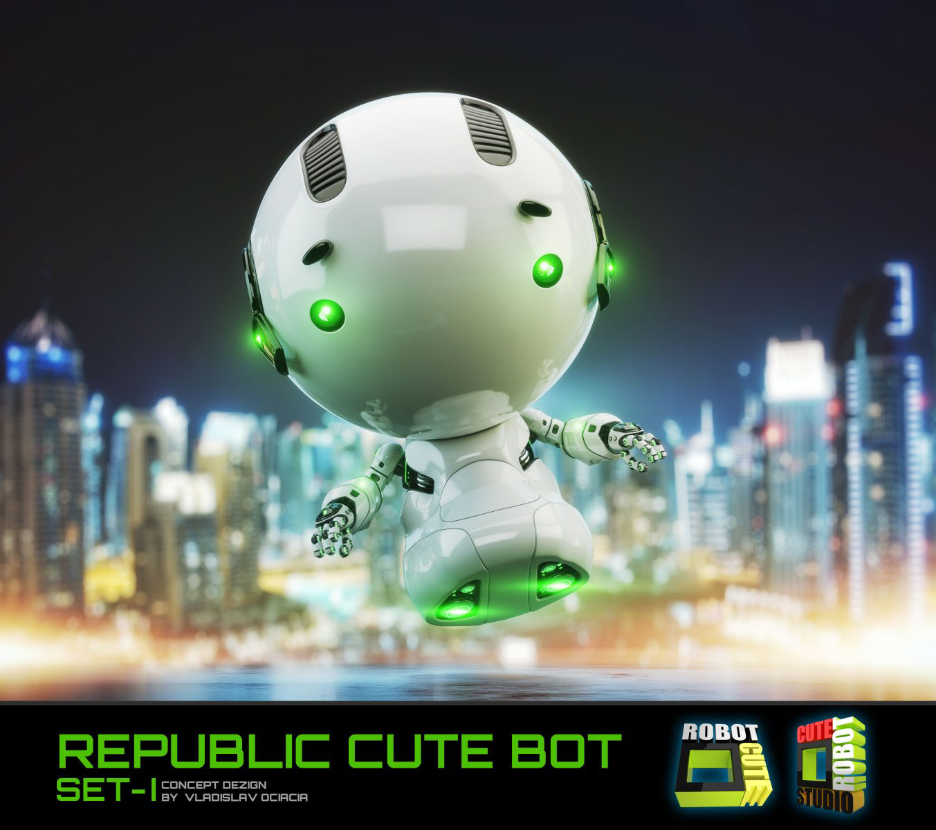 modeling，role，Retro，Big head robot，Vladislav Ociacia，