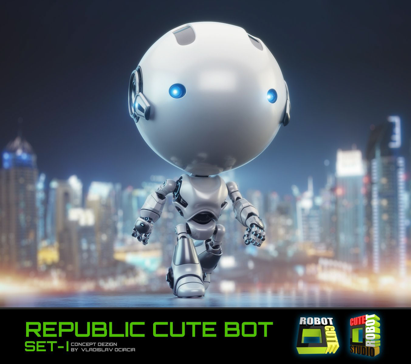 modeling，role，Retro，Big head robot，Vladislav Ociacia，