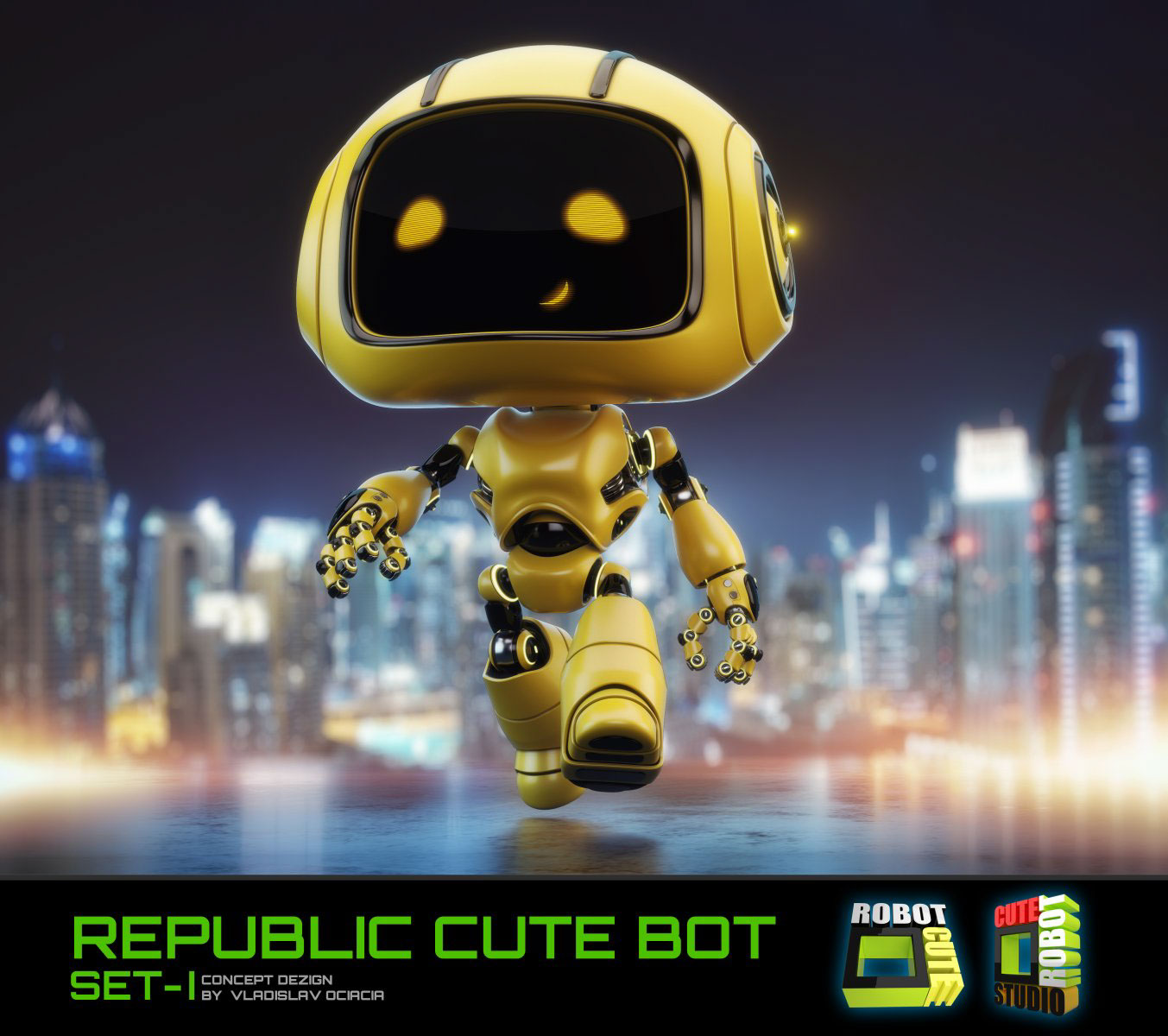 modeling，role，Retro，Big head robot，Vladislav Ociacia，