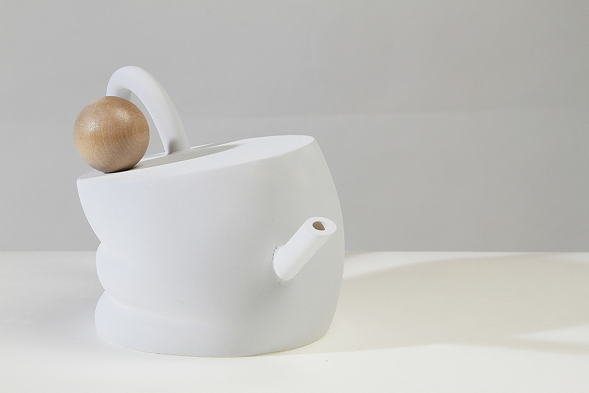雕塑茶壶，不规则，不对称，asymmetrical，
