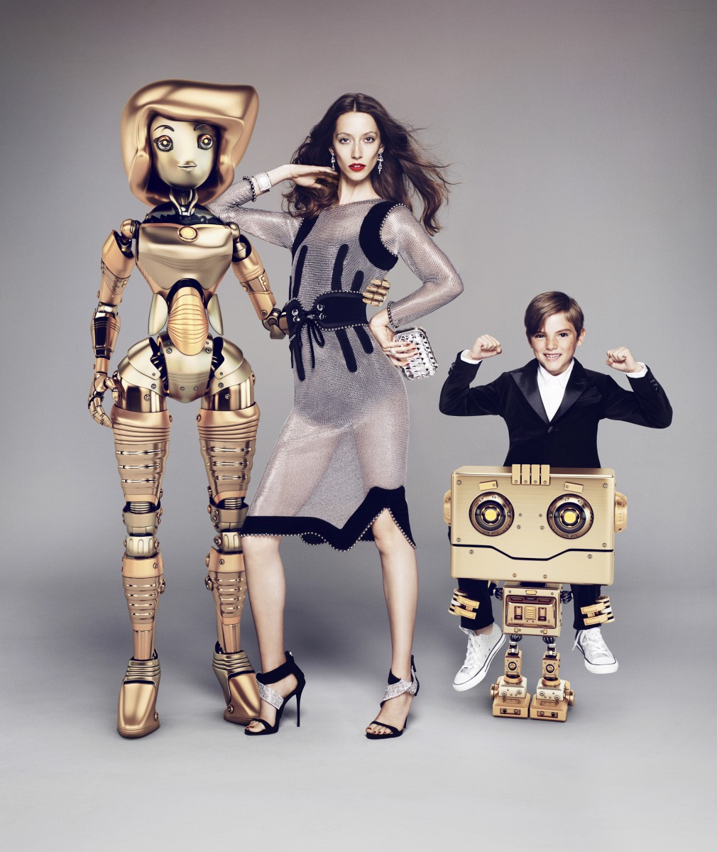robot，Metal，modern，golden，luxury，old-fashioned，
