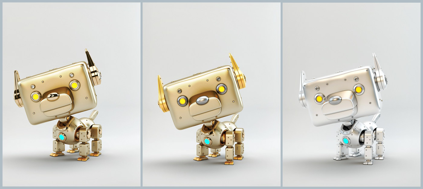 robot，Metal，modern，golden，luxury，old-fashioned，