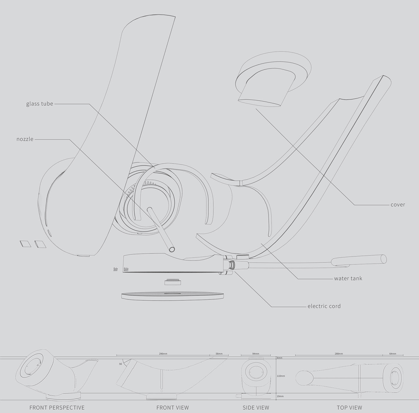 Humidifier，sound，Bionics Design ，industrial design，product design，