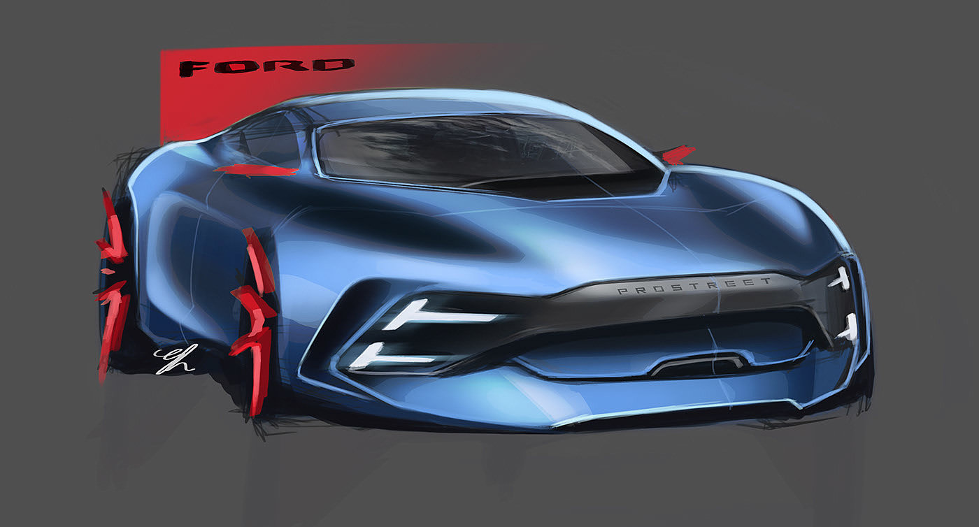 Gabriel Hantig，automobile，sketch，Render，