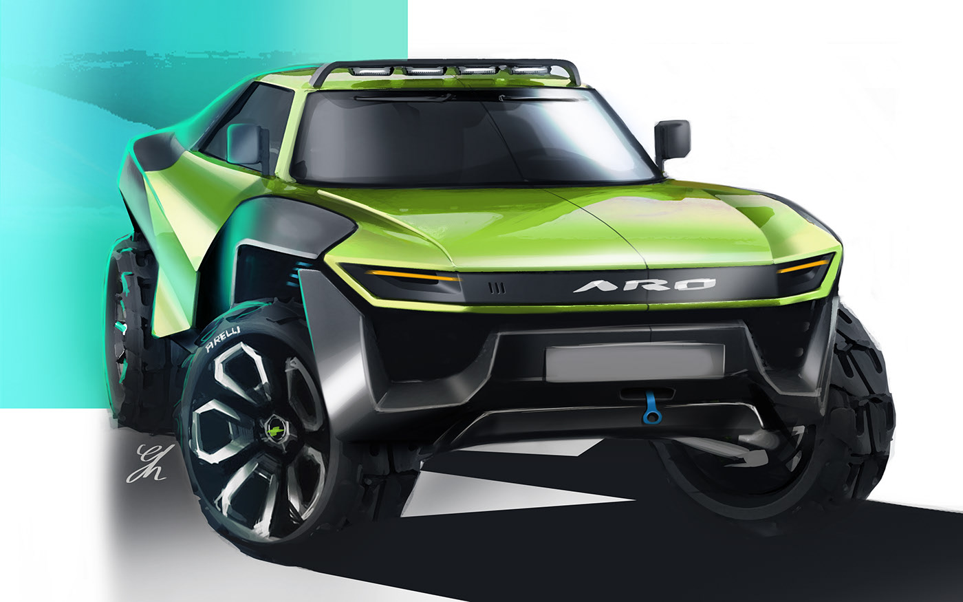 Gabriel Hantig，automobile，sketch，Render，