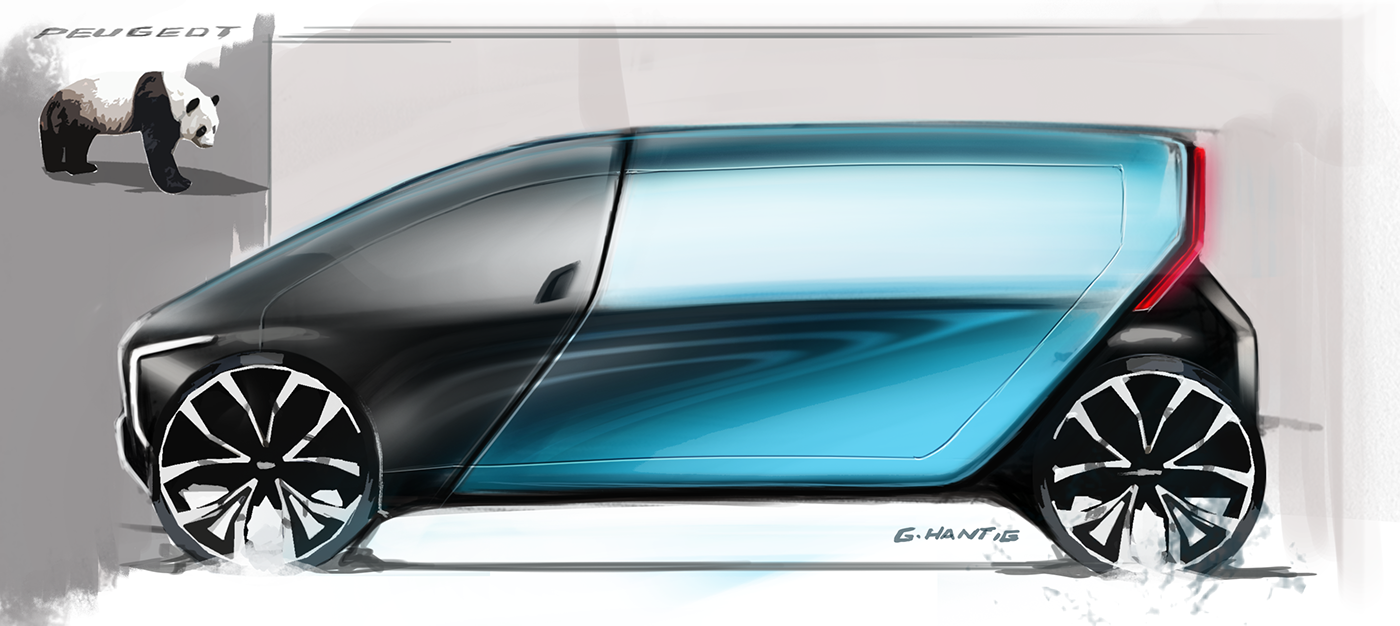 Gabriel Hantig，automobile，sketch，Render，