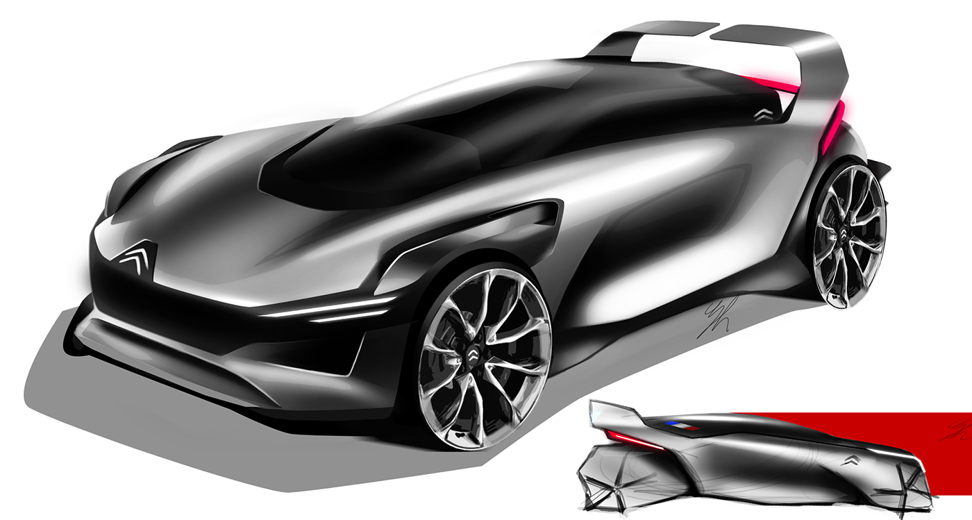 Gabriel Hantig，automobile，sketch，Render，