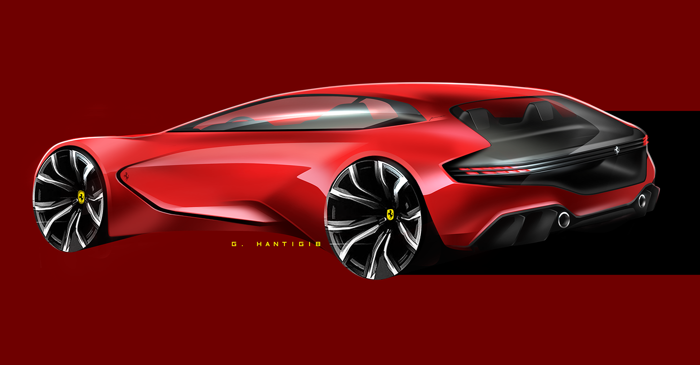 Gabriel Hantig，automobile，sketch，Render，