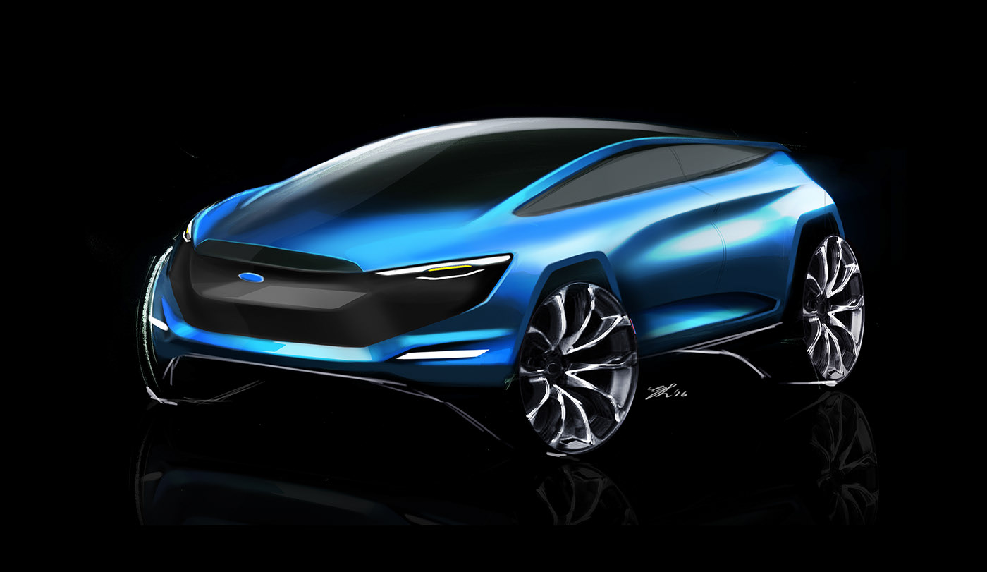 Gabriel Hantig，automobile，sketch，Render，