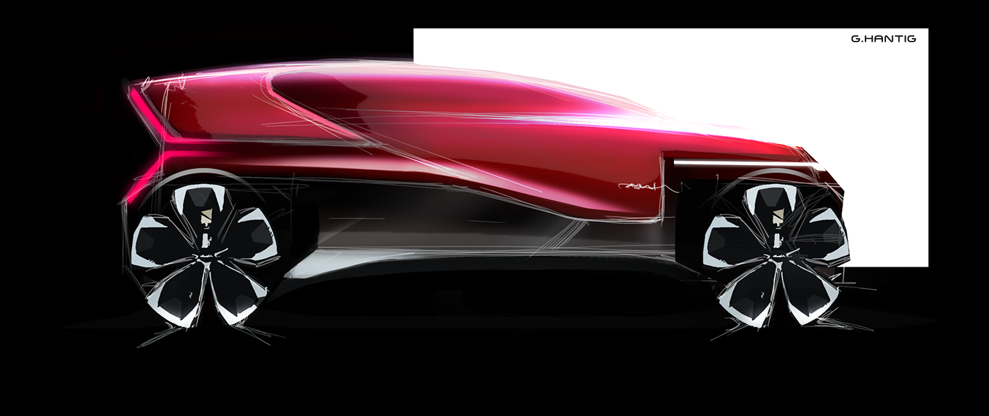 Gabriel Hantig，automobile，sketch，Render，