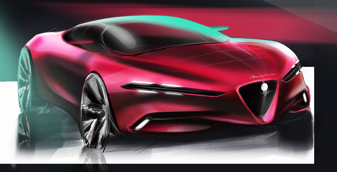 Gabriel Hantig，automobile，sketch，Render，