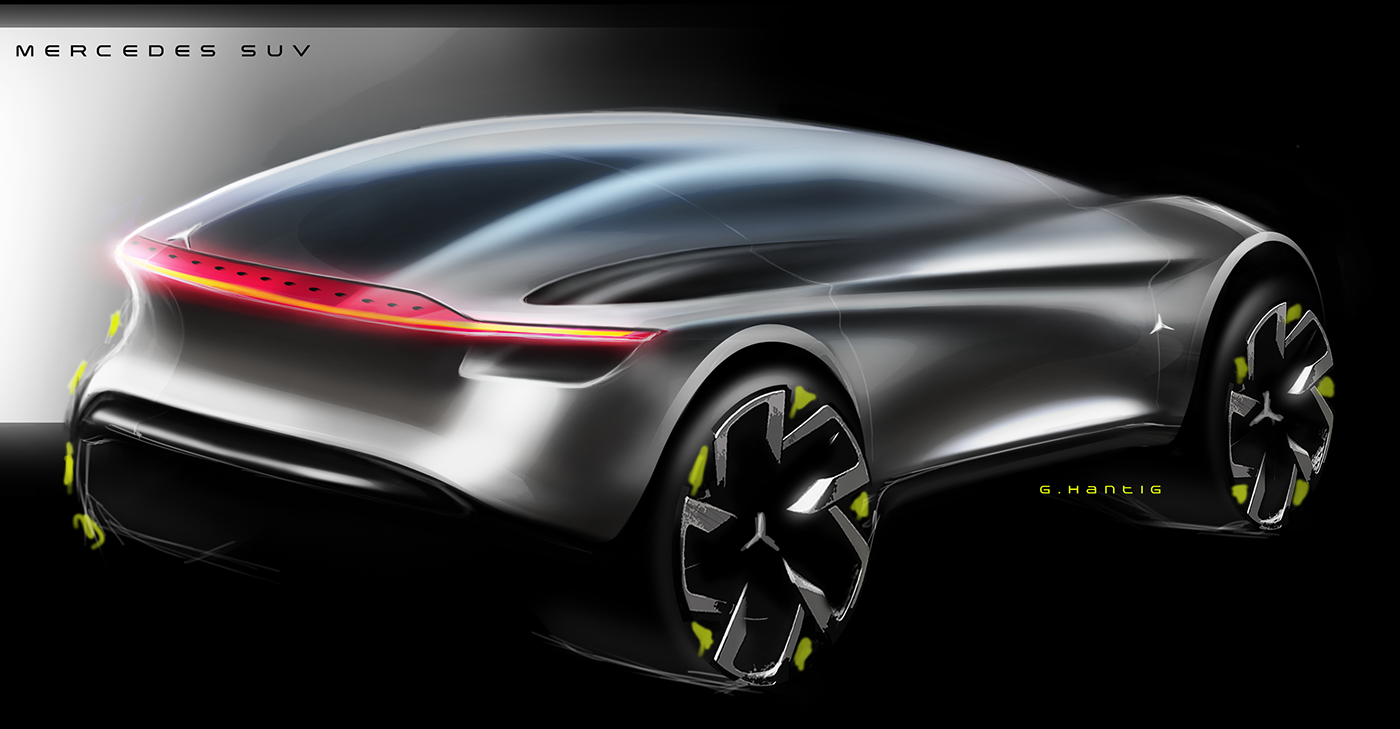 Gabriel Hantig，automobile，sketch，Render，