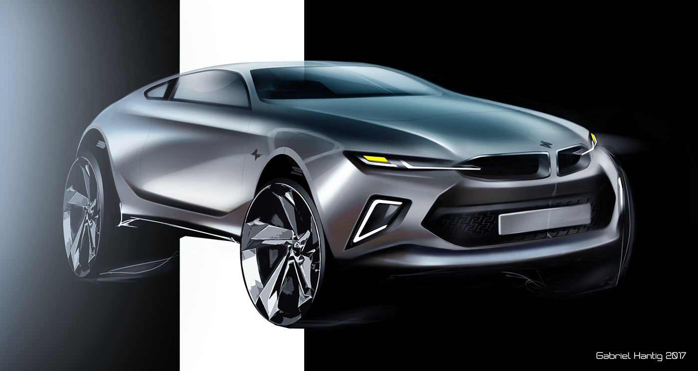 Gabriel Hantig，automobile，sketch，Render，