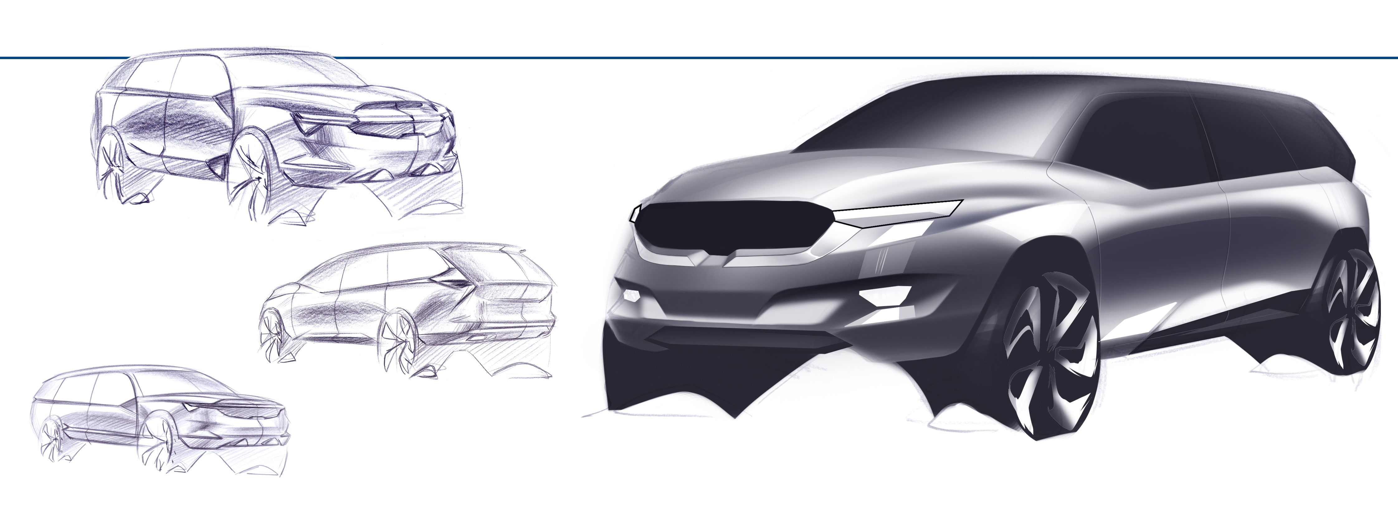 Automobile design，product design，Hand drawn，PS rendering，Express quickly，
