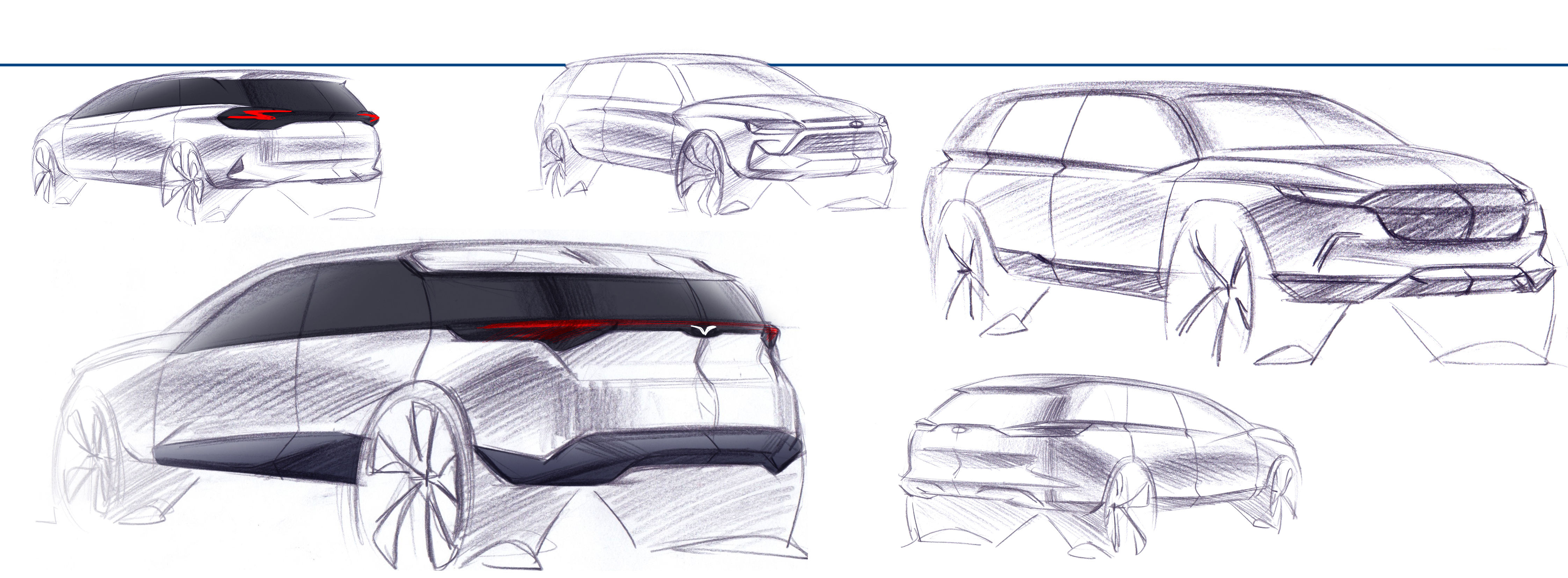 Automobile design，product design，Hand drawn，PS rendering，Express quickly，
