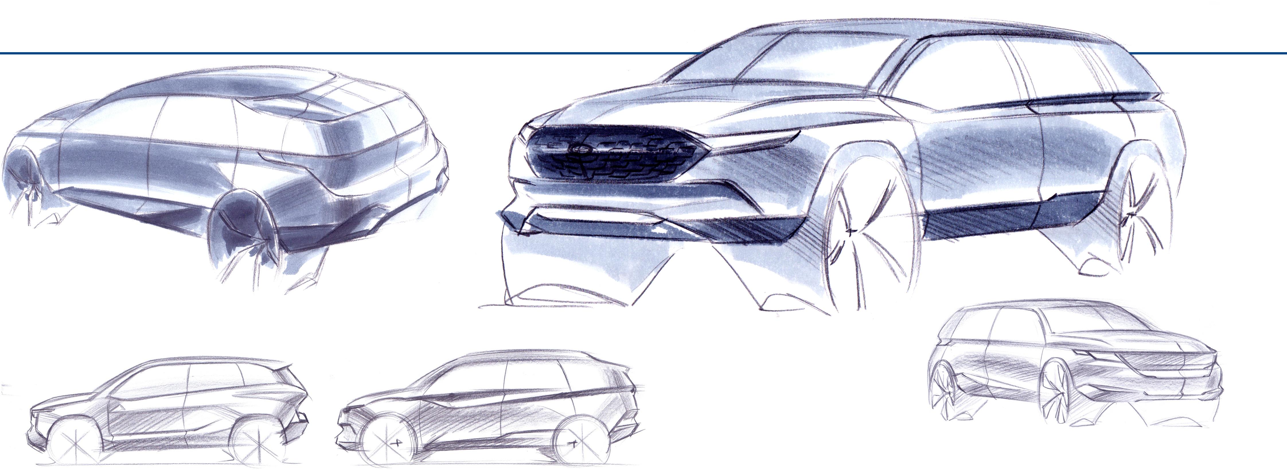 Automobile design，product design，Hand drawn，PS rendering，Express quickly，