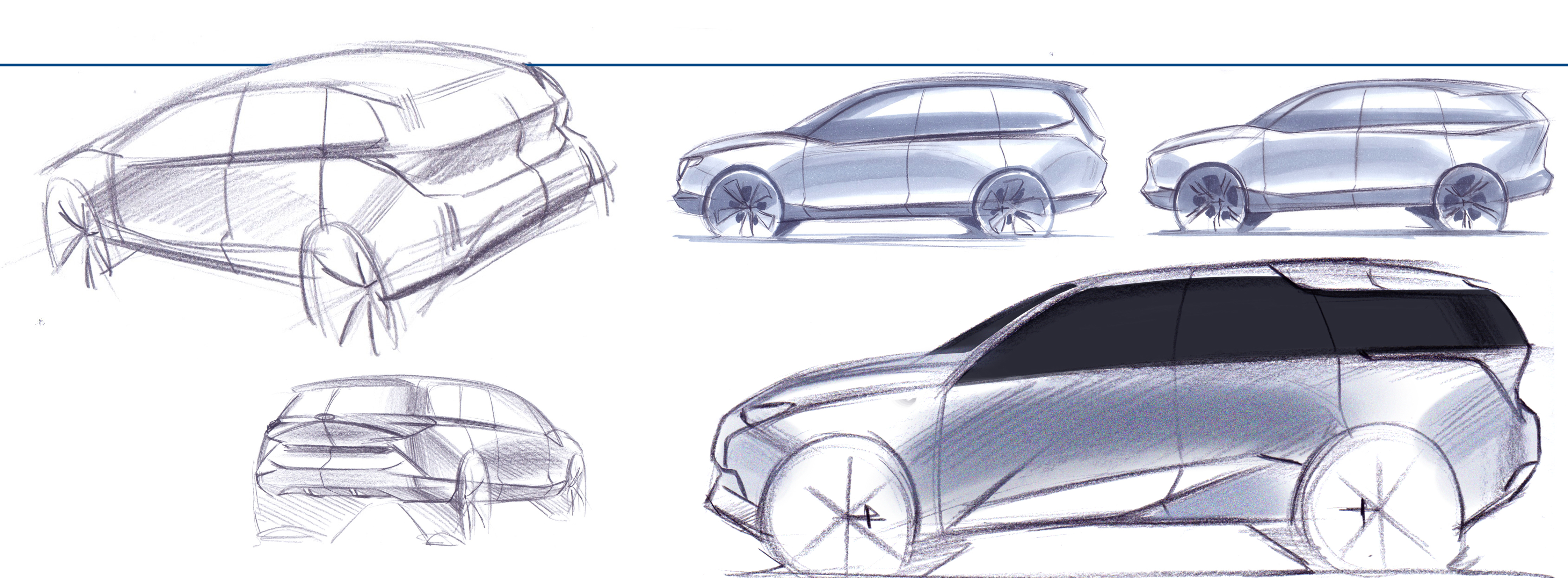 Automobile design，product design，Hand drawn，PS rendering，Express quickly，