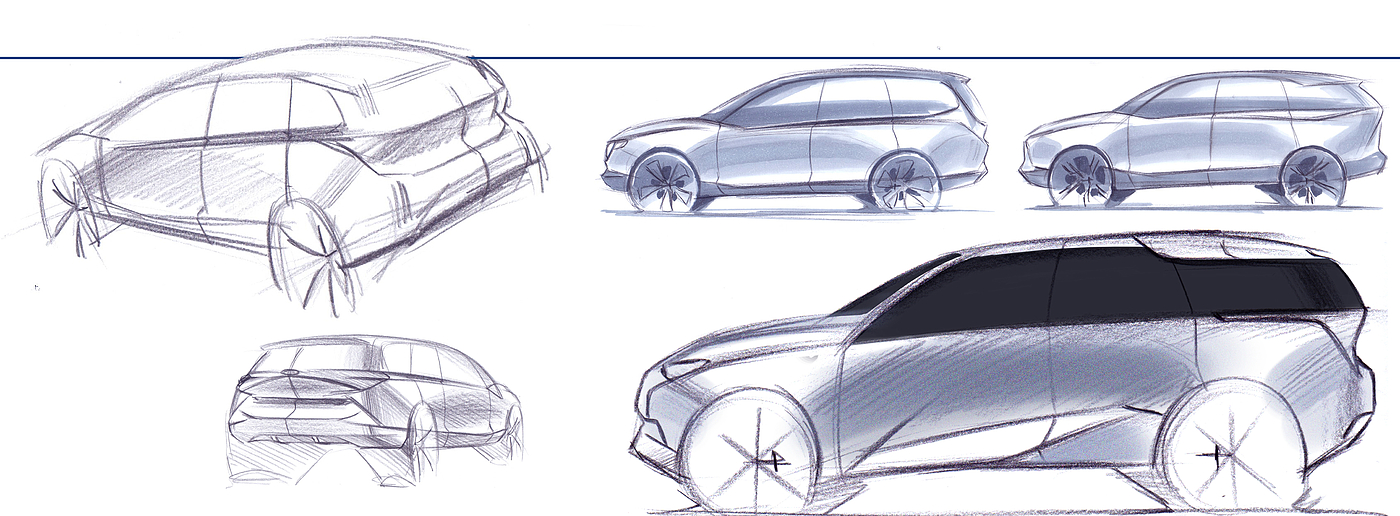 Automobile design，product design，Hand drawn，PS rendering，Express quickly，
