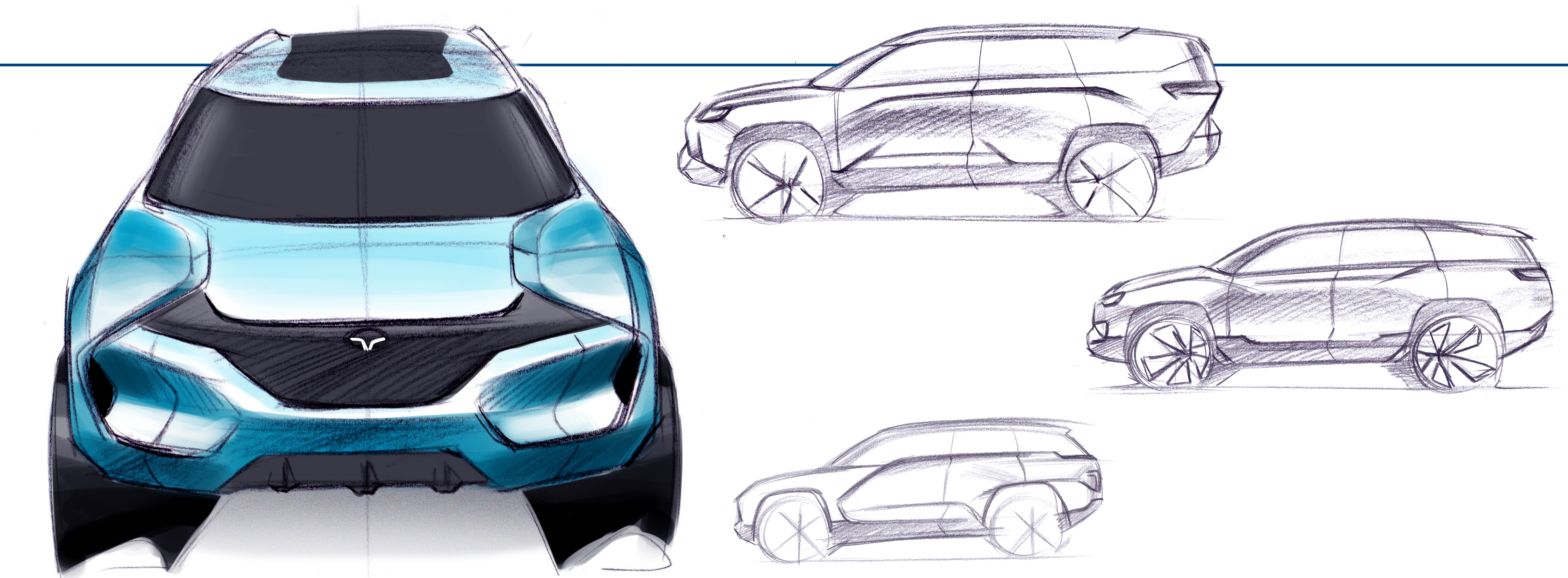 Automobile design，product design，Hand drawn，PS rendering，Express quickly，