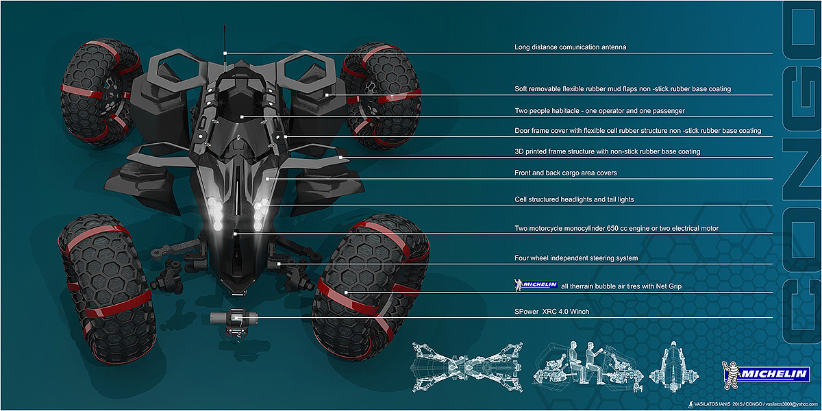 intelligence，Concept Car，Three ground vehicle，cross-country，industrial design，