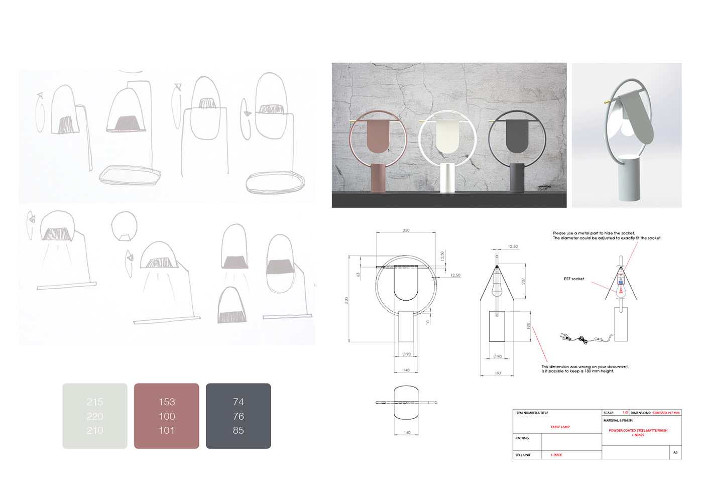 Simplicity，modern，Graphical，Desk lamp，