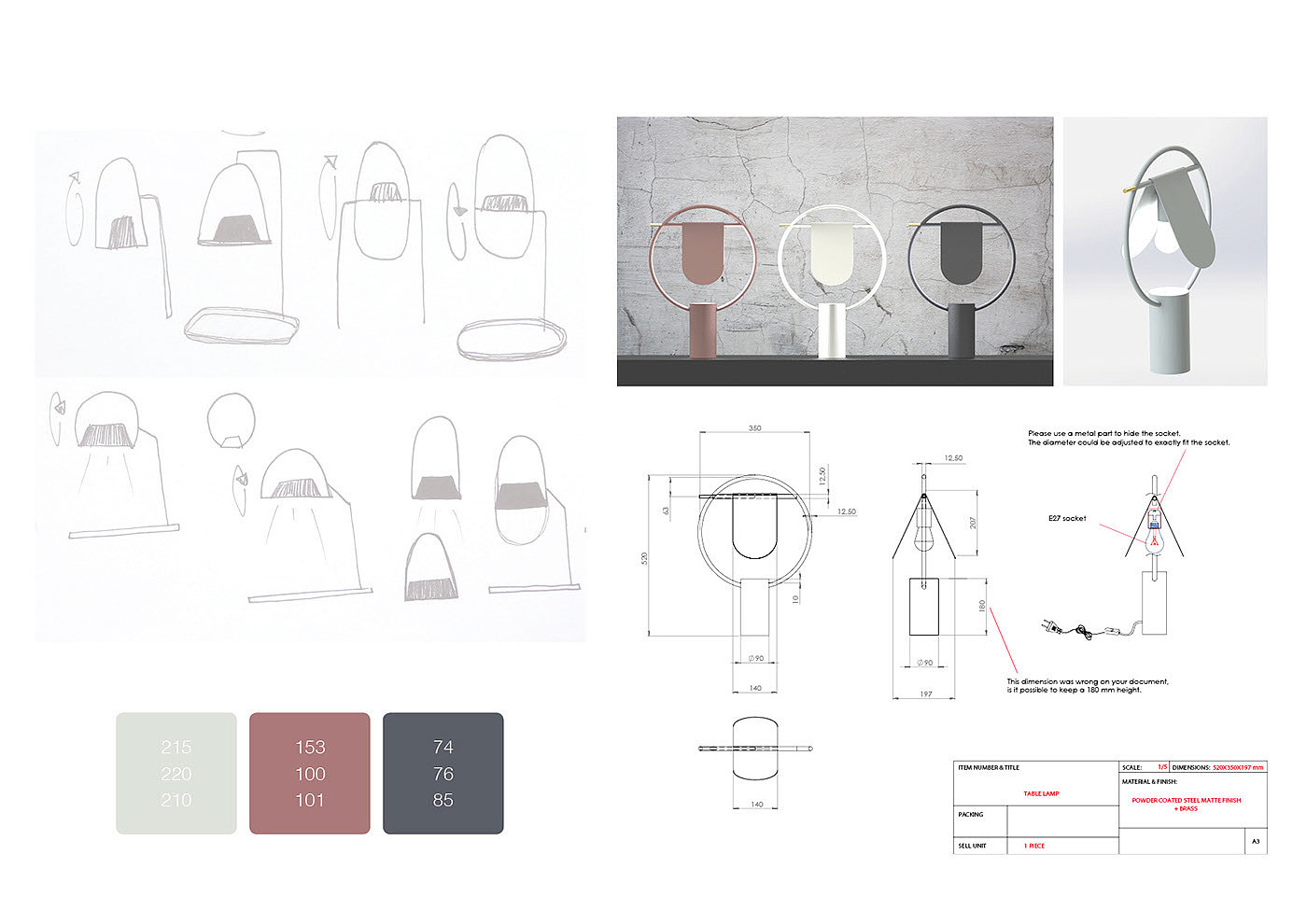 Simplicity，modern，Graphical，Desk lamp，