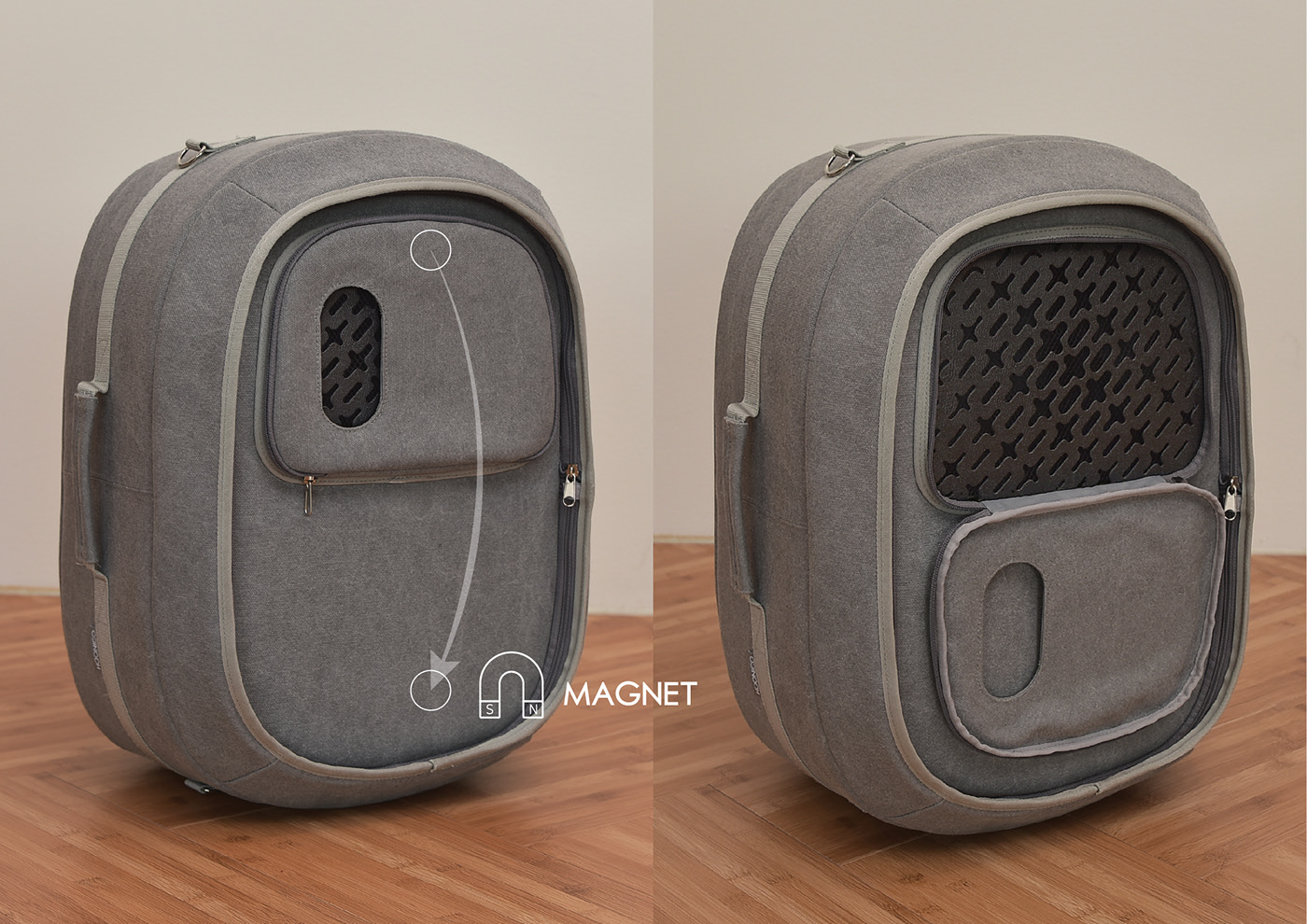 knapsack，Pets，grey，fashion，