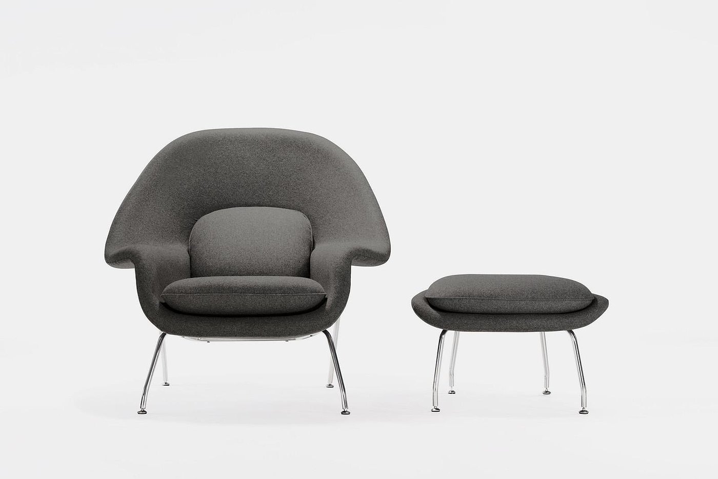 座椅，椅子，Womb Chair，极简，Eero Saarinen，Knoll，玻璃纤维，