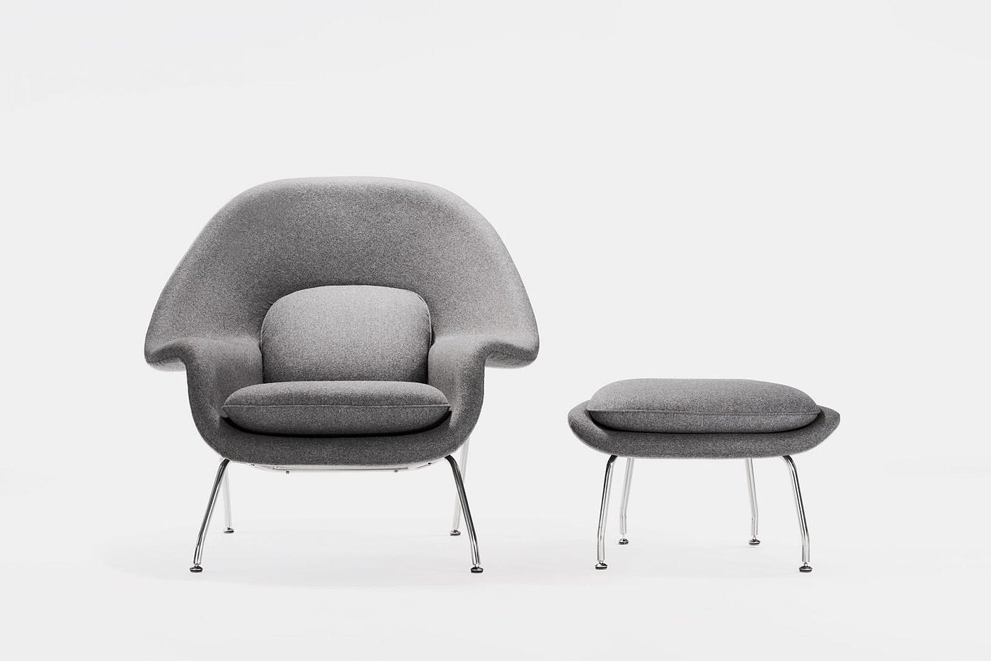 座椅，椅子，Womb Chair，极简，Eero Saarinen，Knoll，玻璃纤维，