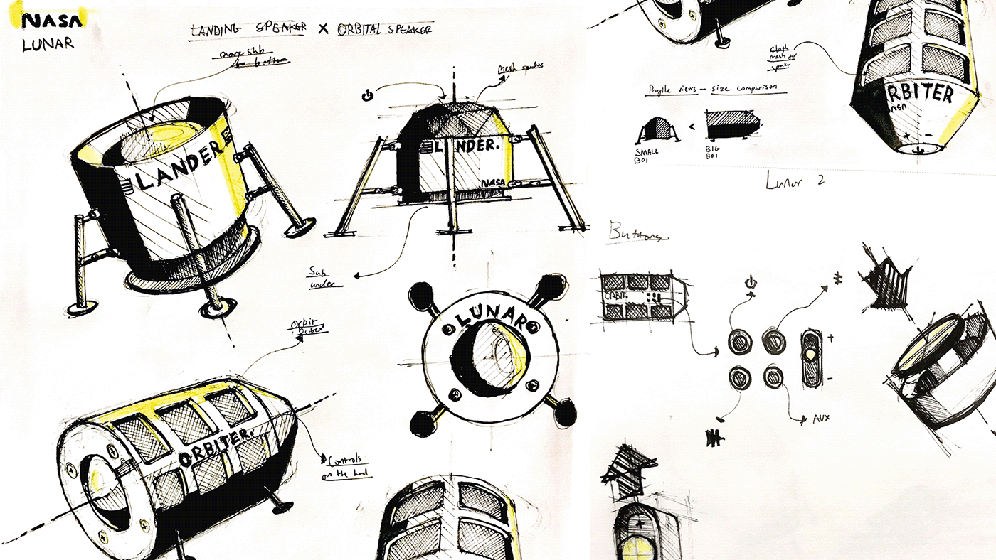 speaker，Hand drawn，packing，Moon，modern，