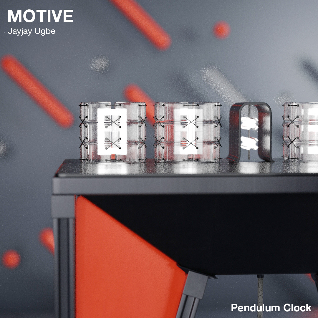 MOTIVE，Jayjay Ugbe，motion，hammer，Pendulum clock，Projector，