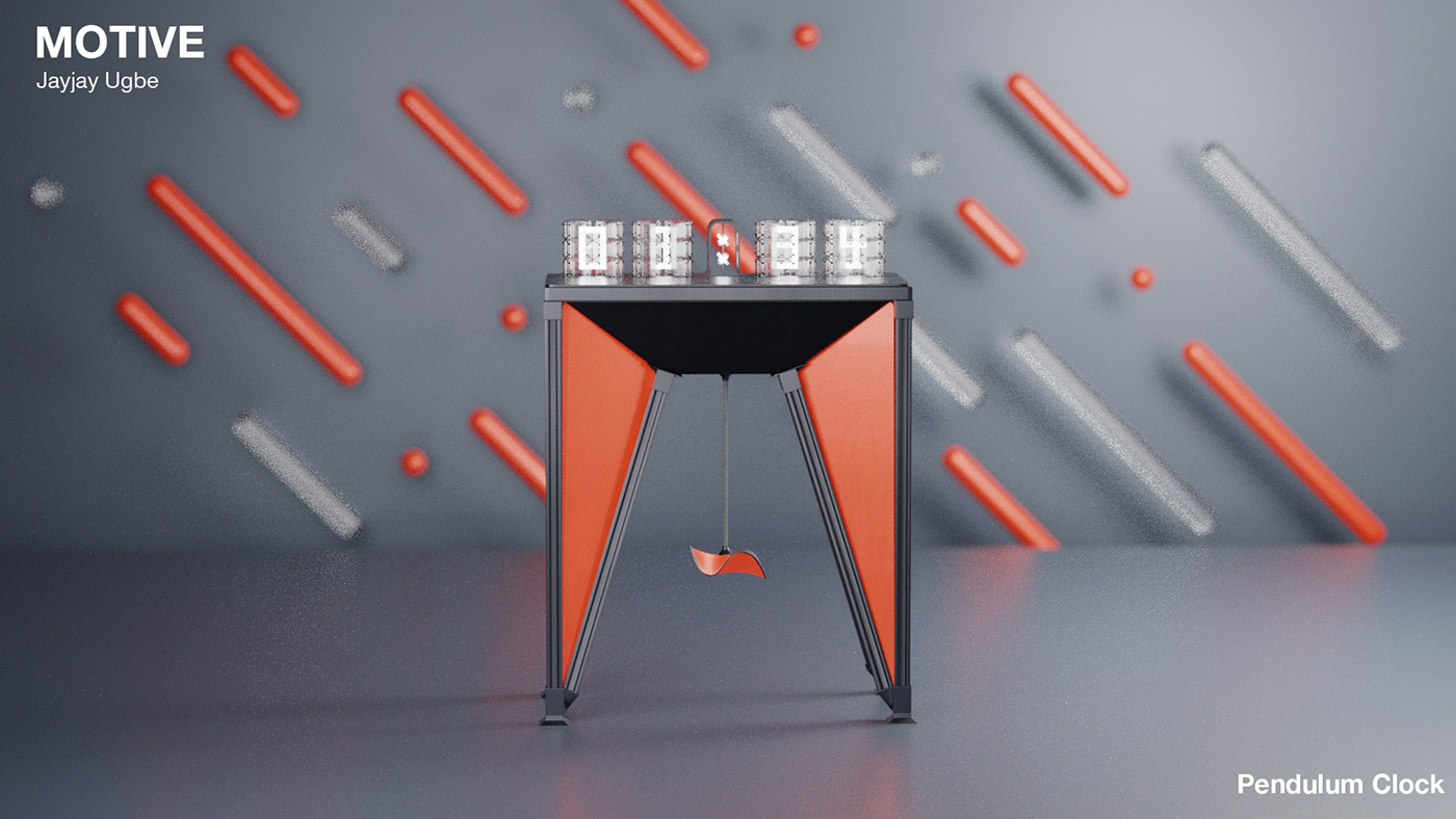 MOTIVE，Jayjay Ugbe，motion，hammer，Pendulum clock，Projector，