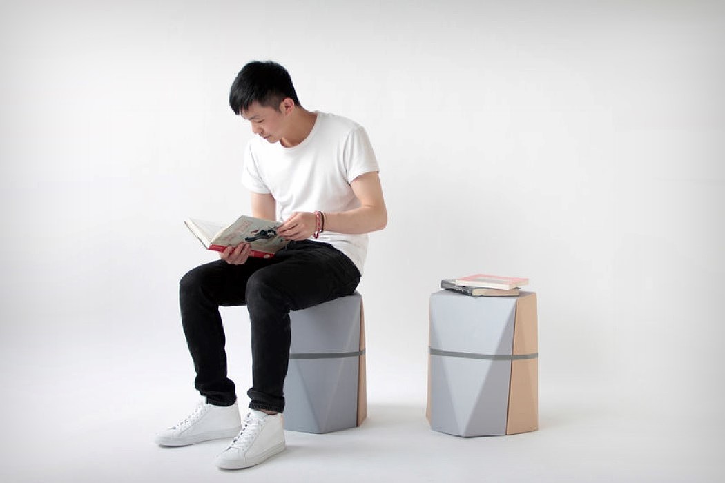 Xiang Guan，环保，IKEA Hilver，包装，再利用，凳子，纸板，